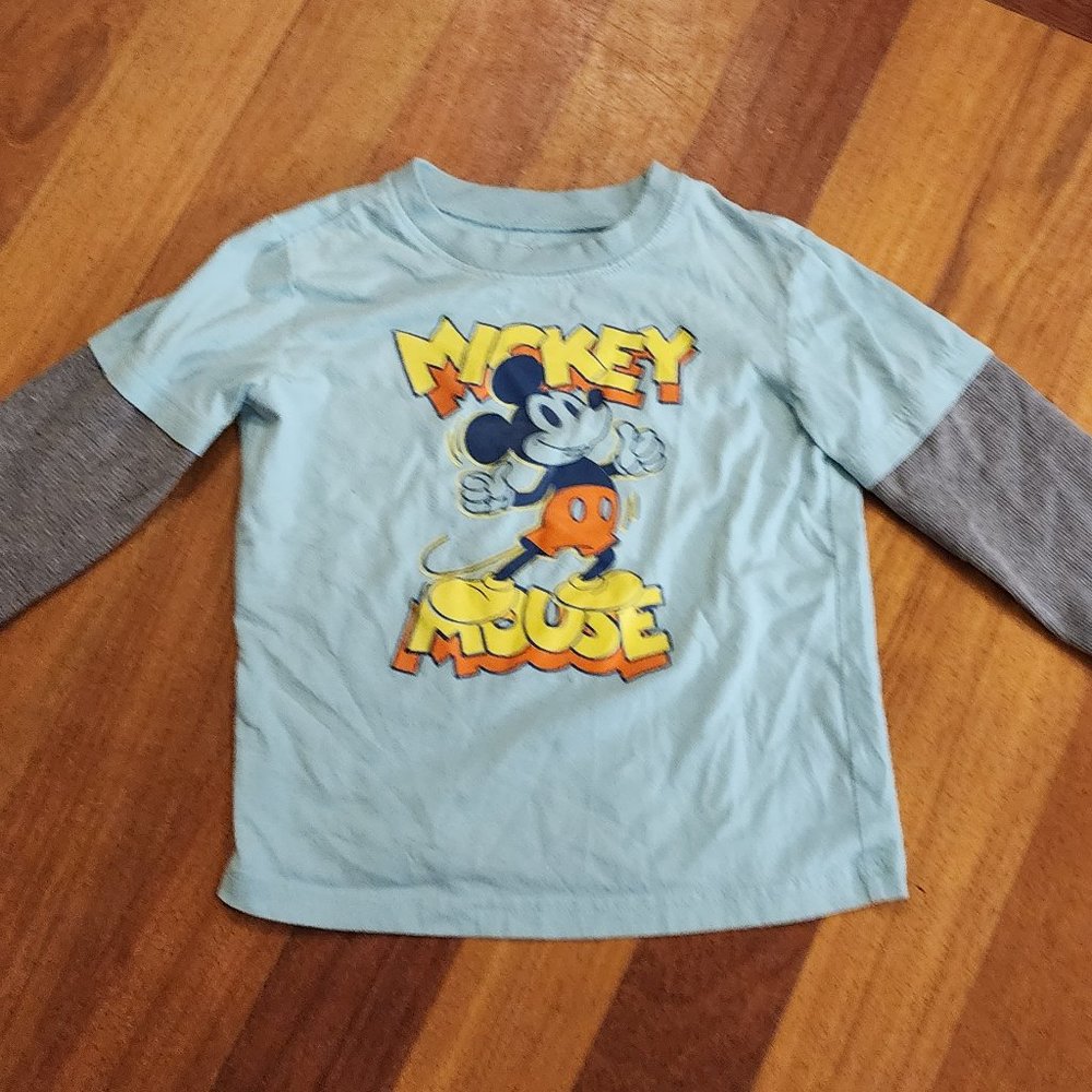 Disney Jumping Beans Blue/Gray Long Sleeve Mickey Mouse Jersey Size 5T - Picture 2 of 10